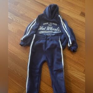 Hot Wheels Navy Sweat Outfit Hoodie Sweatpants 4T